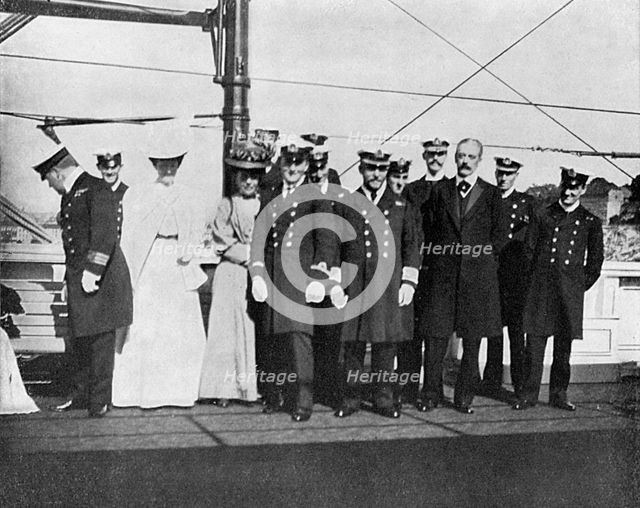 On board the royal yacht Victoria and Albert III, Christiania (Oslo), Norway, 1908.Artist: Queen Alexandra