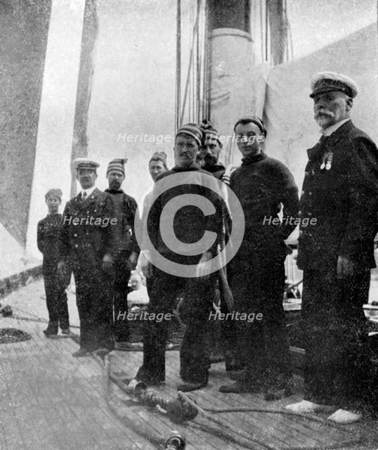 On board the yacht 'Britannia', 1908. Artist: Queen Alexandra