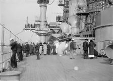 On deck of USS Arkansas, between c1910 and c1915. Creator: Bain News Service