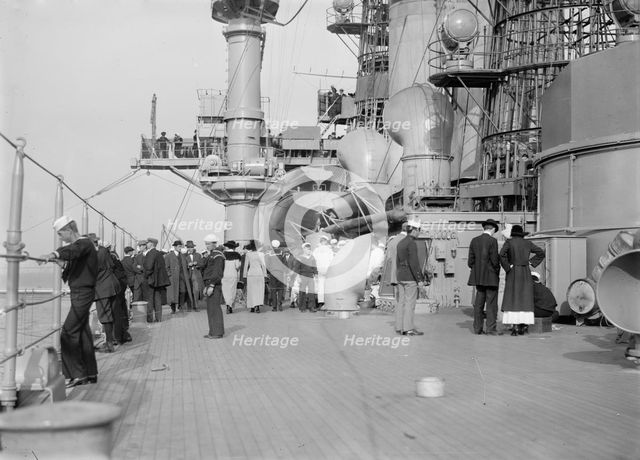 On deck of USS Arkansas, between c1910 and c1915. Creator: Bain News Service.