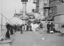 On deck of USS Arkansas, between c1910 and c1915. Creator: Bain News Service