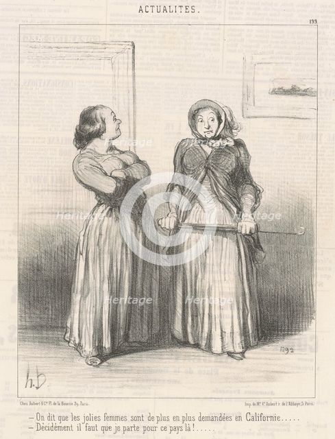 On dit que les jolies femmes sont ..., 19th century. Creator: Honore Daumier.