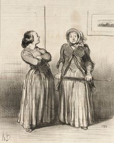On dit que les jolies femmes sont...demandées.., 1851. Creator: Honore Daumier
