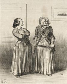 On dit que les jolies femmes sont...demandées.., 1851. Creator: Honore Daumier
