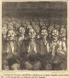 - On dit que les Parisiens sont difficiles à satisfaire,..., 1864. Creator: Honore Daumier