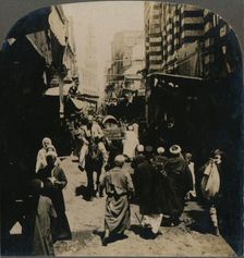 On El Choir, a Narrow Street in the Arab Bazaar Quarter of Cairo, Egypt 1903