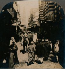 On El Choir, a Narrow Street in the Arab Bazaar Quarter of Cairo, Egypt 1903