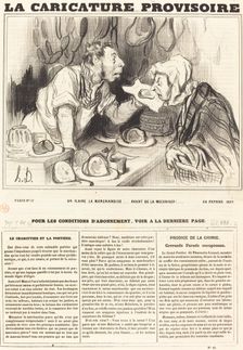 On flaire la marchandise... avant de la mécaniser!..., 1839. Creator: Honore Daumier
