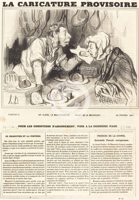 On flaire la marchandise... avant de la mécaniser!..., 1839. Creator: Honore Daumier.