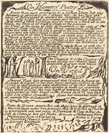 On Homer's Poetry (and) On Virgil, 1822. Creator: William Blake