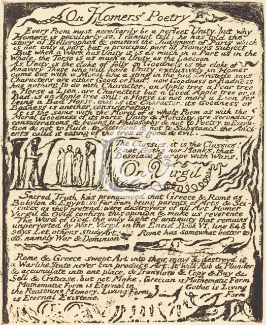On Homer's Poetry (and) On Virgil, 1822. Creator: William Blake.