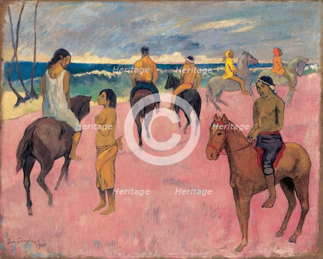 On Horseback at Seashore (II).