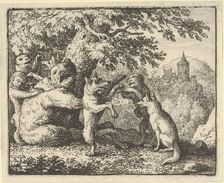 On Order of the Lion, a Piece of Skin is Taken from the Bear, A Piece of the Front Paws..., 1650-75. Creator: Allart van Everdingen