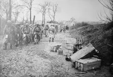 On Maubeuge Road, coming from 1st line trenches, between c1915 and c1920. Creator: Bain News Service