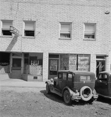 On main street, a new town, Tulelake, Siskiyou County, California, 1939. Creator: Dorothea Lange