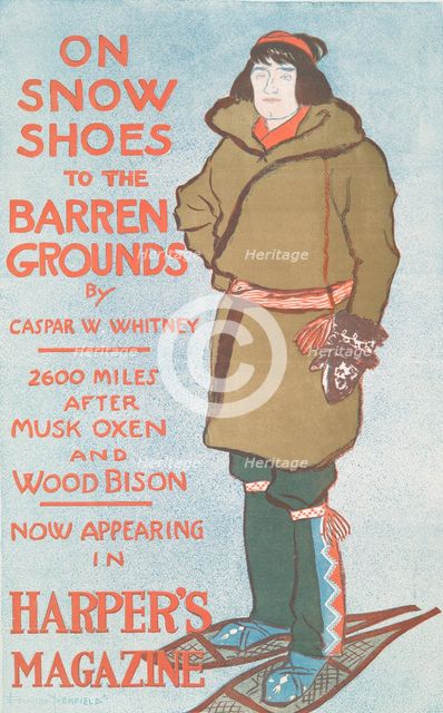 On Snow Shoes to The Barren Grounds by Casper W. Whitney, 2600 Miles After Musk Oxen..., c1896. Creator: Edward Penfield.