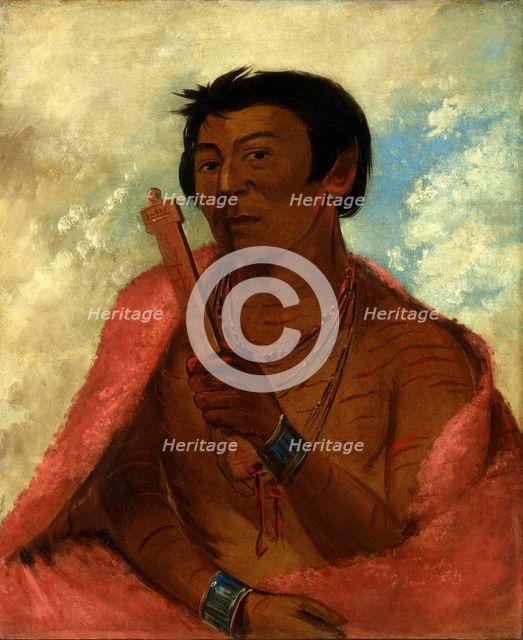 On-sáw-kie, The Sauk, in the Act of Praying, 1830. Creator: George Catlin.