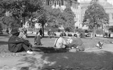 On Portsmouth Square, Chinatown, San Francisco, between 1896 and 1906. Creator: Arnold Genthe