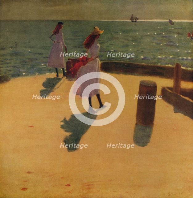 'On Walberswick Pier', c1887, (c1915). Artist: Philip Wilson Steer.