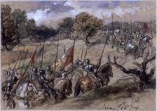 On the March 1874. Artist: Sir John Gilbert