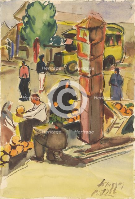 On the market, 1932. Creator: Zolo Palugyay.