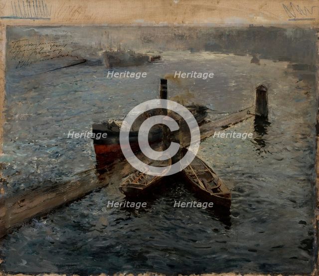 On the Neva, late 19th-early 20th century. Creator: Dimitri A. Schtjerbinoffskij.