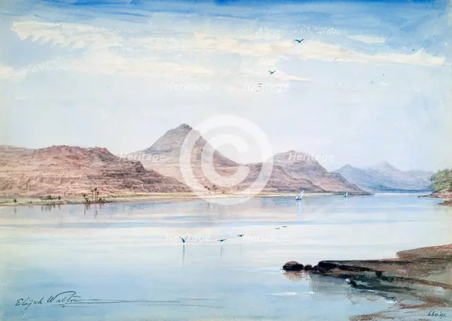 'On the Nile, Gebel el Mody, Nubia', 1861. Artist: Elijah Walton