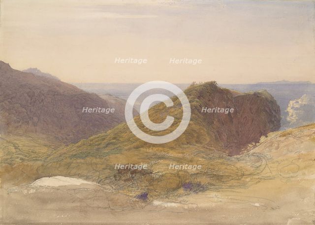 On the North Coast of Devon, Lundy Island in the Distance, ca. 1835. Creator: Samuel Palmer.