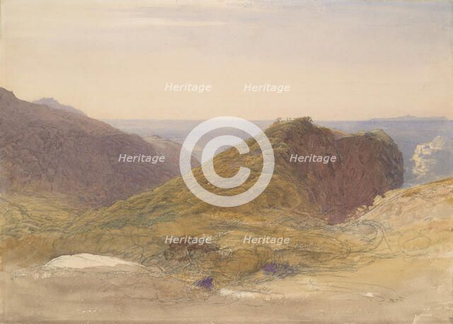 On the North Coast of Devon, Lundy Island in the Distance, ca. 1835. Creator: Samuel Palmer.