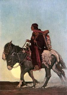 On the October Trail early 20th century.Artist: NC Wyeth