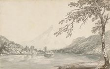 On the Aar between Unterseen and Lake of Brienz, 1794-1797. Creators: JMW Turner, Thomas Girtin