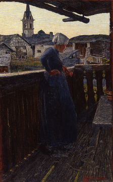 On the balcony, 1892. Creator: Segantini, Giovanni (1858-1899)