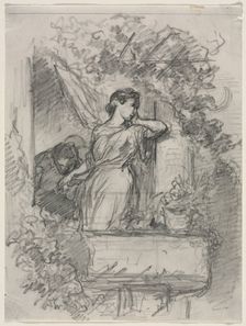 On the Balcony. Creator: Célestin François Nanteuil (French, 1813-1873)