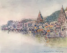 On the Banks of Holy River, Benares 1905. Artist: Mortimer Luddington Menpes