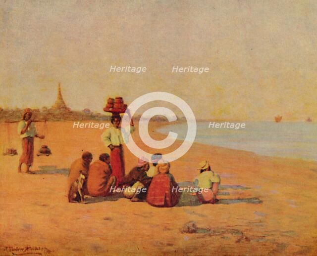 'On the Banks of the Irrawaddy - Waiting for the Steamer', 1913. Artist: James Raeburn Middleton.