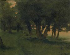 On the Banks of the Rhine, near St. Germain at Mont d'Or, 1878. Creator: Carroll Beckwith