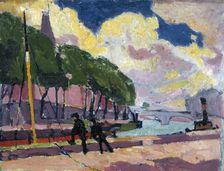 On the Banks of the Seine, 1909-1912. Creator: Henry Lyman Saÿen