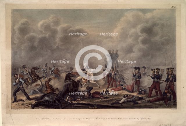 On the battlefield of Borodino before the village Semenovsky, 1820s. Artist: Faber du Faur, Christian Wilhelm, von (1780-1857)