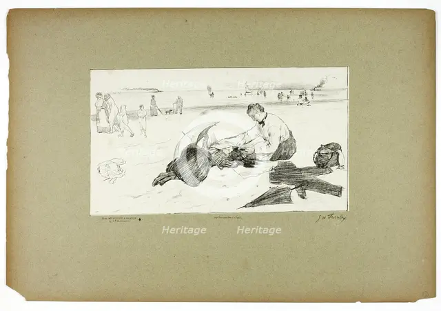 On the Beach, 1889–90. Creator: Georges William Thornley.
