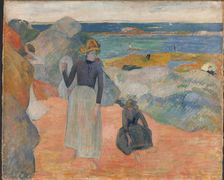 On the beach, 1889. Creator: Gauguin, Paul Eugéne Henri (1848-1903)