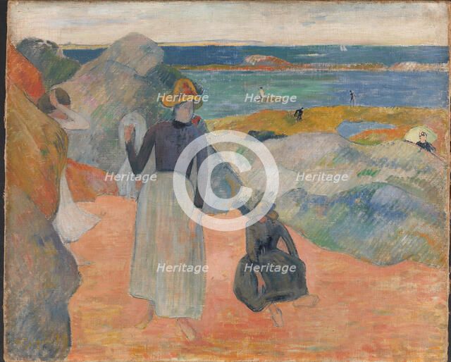 On the beach, 1889. Creator: Gauguin, Paul Eugéne Henri (1848-1903).