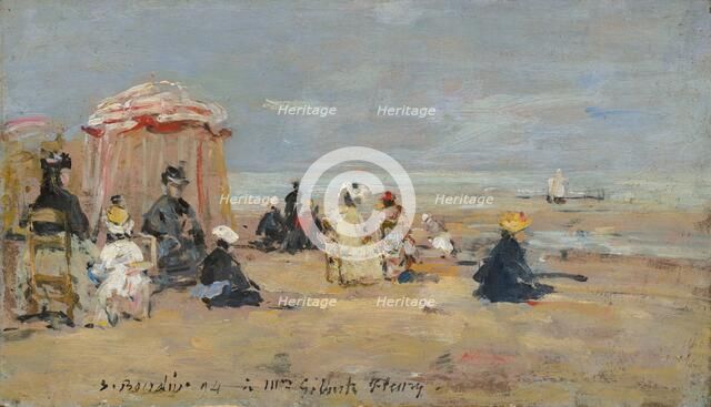 On the Beach, 1894. Creator: Eugene Louis Boudin.