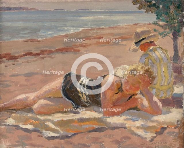 On the Beach, 1929. Creator: Santeri Salokivi.