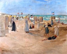 On the Beach at Noordwijk, 1908. Creator: Liebermann, Max (1847-1935)