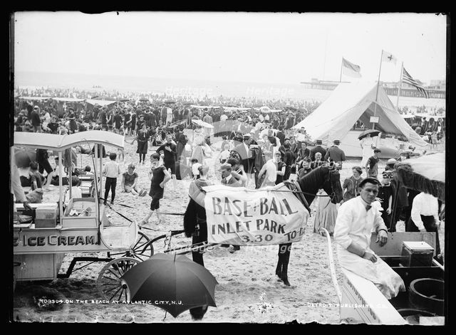 On the beach at Atlantic City, N.J., between 1900 and 1906. Creator: Unknown.