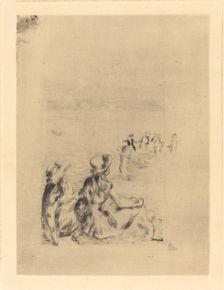 On the Beach - At Berneval (Sur la plage - a Berneval), 1892. Creator: Pierre-Auguste Renoir