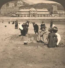 On the beach at Llandudno, Wales 1894. Creator: Works and Sun Sculpture Studios