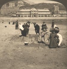 On the beach at Llandudno, Wales 1894. Creator: Works and Sun Sculpture Studios