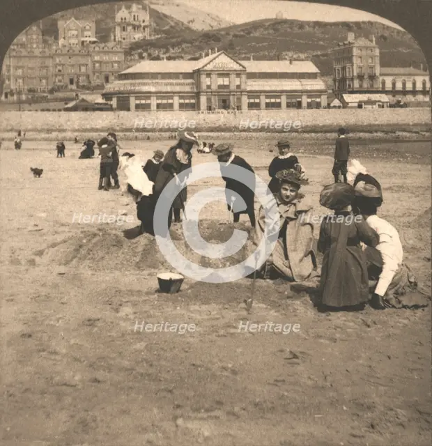 'On the beach at Llandudno, Wales', 1894.  Creator: Works and Sun Sculpture Studios.