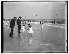 On the beach at Rockaway, N.Y., between 1901 and 1906. Creator: Unknown